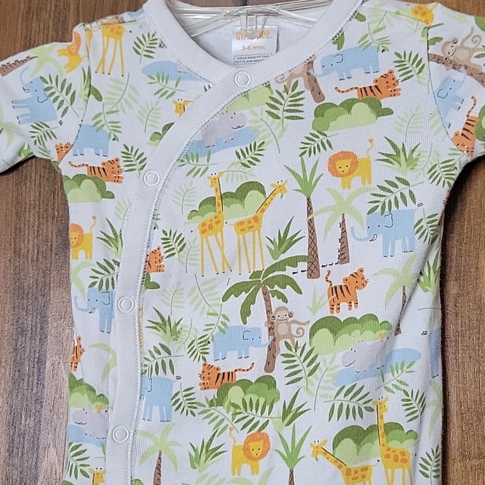 Gymboree 2006 IN THE JUNGLE One Piece Footed Pajama Sz 3-6M